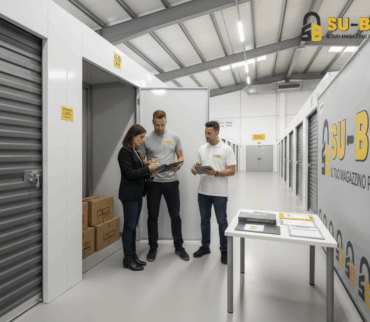 Furgone in carico davanti al magazzino SU-BOX