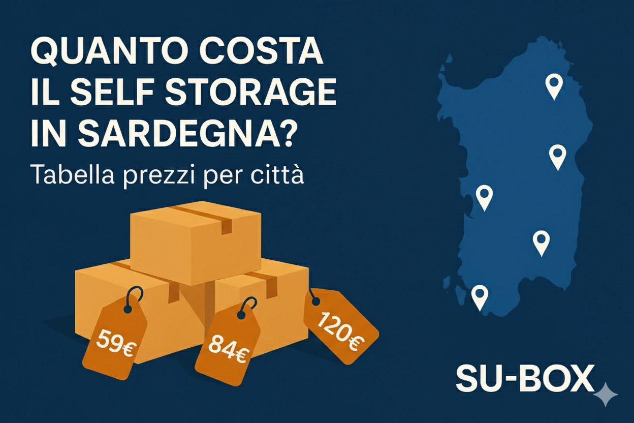 Quanto costa il self storage in Sardegna? (tabella per città)